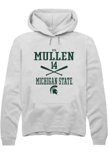 Ava Mullen  Rally Michigan State Spartans Mens White NIL Sport Icon Long Sleeve Hoodie