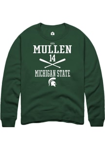 Ava Mullen  Rally Michigan State Spartans Mens Green NIL Sport Icon Long Sleeve Crew Sweatshirt