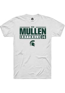 Ava Mullen  Michigan State Spartans White Rally NIL Stacked Box Short Sleeve T Shirt