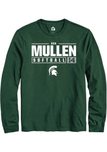 Ava Mullen  Michigan State Spartans Green Rally NIL Stacked Box Long Sleeve T Shirt