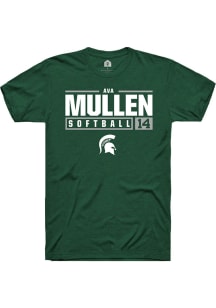 Ava Mullen  Michigan State Spartans Green Rally NIL Stacked Box Short Sleeve T Shirt