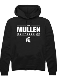 Ava Mullen  Rally Michigan State Spartans Mens Black NIL Stacked Box Long Sleeve Hoodie