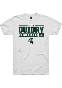 Faith Guidry  Michigan State Spartans White Rally NIL Stacked Box Short Sleeve T Shirt
