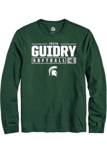 Faith Guidry  Michigan State Spartans Green Rally NIL Stacked Box Long Sleeve T Shirt