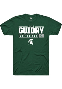 Faith Guidry  Michigan State Spartans Green Rally NIL Stacked Box Short Sleeve T Shirt