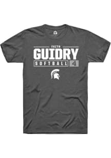 Faith Guidry  Michigan State Spartans Dark Grey Rally NIL Stacked Box Short Sleeve T Shirt