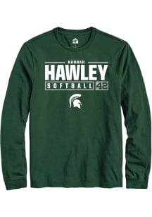Hannah Hawley  Michigan State Spartans Green Rally NIL Stacked Box Long Sleeve T Shirt