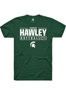 Hannah Hawley  Michigan State Spartans Green Rally NIL Stacked Box Short Sleeve T Shirt