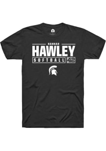 Hannah Hawley  Michigan State Spartans Black Rally NIL Stacked Box Short Sleeve T Shirt