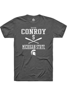 Payton Conroy  Michigan State Spartans Dark Grey Rally NIL Sport Icon Short Sleeve T Shirt