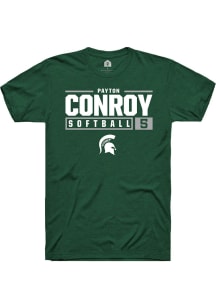 Payton Conroy  Michigan State Spartans Green Rally NIL Stacked Box Short Sleeve T Shirt