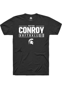 Payton Conroy  Michigan State Spartans Black Rally NIL Stacked Box Short Sleeve T Shirt