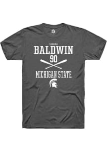 Sierra Baldwin  Michigan State Spartans Dark Grey Rally NIL Sport Icon Short Sleeve T Shirt