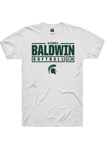 Sierra Baldwin  Michigan State Spartans White Rally NIL Stacked Box Short Sleeve T Shirt