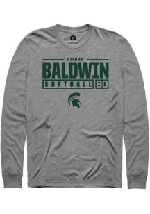 Sierra Baldwin  Michigan State Spartans Graphite Rally NIL Stacked Box Long Sleeve T Shirt