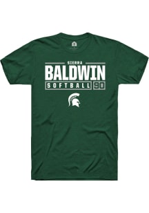 Sierra Baldwin  Michigan State Spartans Green Rally NIL Stacked Box Short Sleeve T Shirt
