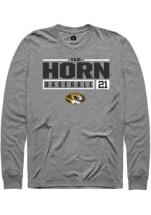 Sam Horn  Missouri Tigers Graphite Rally NIL Stacked Box Long Sleeve T Shirt