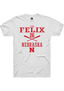 Alina Felix  Nebraska Cornhuskers White Rally NIL Sport Icon Short Sleeve T Shirt