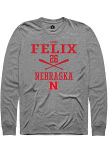 Alina Felix  Nebraska Cornhuskers Graphite Rally NIL Sport Icon Long Sleeve T Shirt