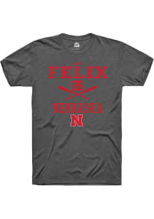 Alina Felix  Nebraska Cornhuskers Grey Rally NIL Sport Icon Short Sleeve T Shirt