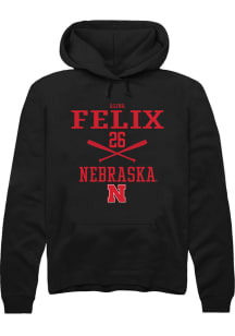 Alina Felix  Rally Nebraska Cornhuskers Mens Black NIL Sport Icon Long Sleeve Hoodie
