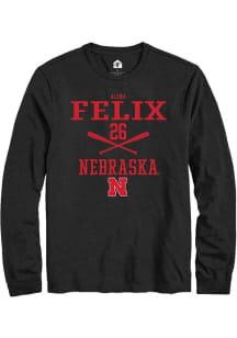 Alina Felix  Nebraska Cornhuskers Black Rally NIL Sport Icon Long Sleeve T Shirt
