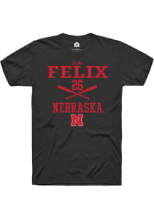 Alina Felix  Nebraska Cornhuskers Black Rally NIL Sport Icon Short Sleeve T Shirt