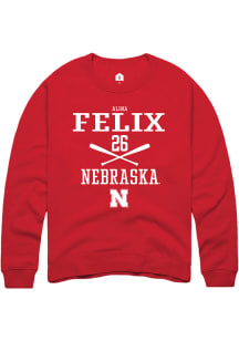 Alina Felix  Rally Nebraska Cornhuskers Mens Red NIL Sport Icon Long Sleeve Crew Sweatshirt