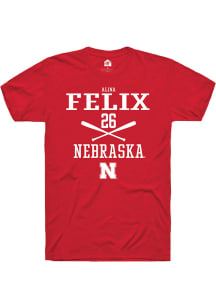 Alina Felix  Nebraska Cornhuskers Red Rally NIL Sport Icon Short Sleeve T Shirt