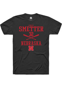 Ashley Smetter  Nebraska Cornhuskers Black Rally NIL Sport Icon Short Sleeve T Shirt