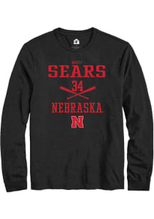 Brett Sears  Nebraska Cornhuskers Black Rally NIL Sport Icon Long Sleeve T Shirt