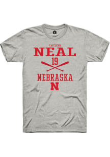Caitlynn Neal  Nebraska Cornhuskers Grey Rally NIL Sport Icon Short Sleeve T Shirt