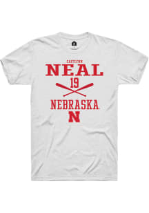 Caitlynn Neal  Nebraska Cornhuskers White Rally NIL Sport Icon Short Sleeve T Shirt