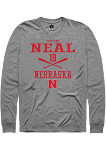 Caitlynn Neal  Nebraska Cornhuskers Grey Rally NIL Sport Icon Long Sleeve T Shirt