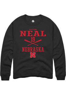 Caitlynn Neal  Rally Nebraska Cornhuskers Mens Black NIL Sport Icon Long Sleeve Crew Sweatshirt