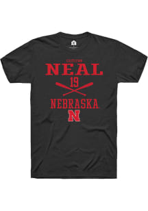 Caitlynn Neal  Nebraska Cornhuskers Black Rally NIL Sport Icon Short Sleeve T Shirt