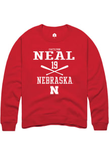 Caitlynn Neal  Rally Nebraska Cornhuskers Mens Red NIL Sport Icon Long Sleeve Crew Sweatshirt