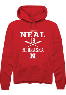Caitlynn Neal  Rally Nebraska Cornhuskers Mens Red NIL Sport Icon Long Sleeve Hoodie