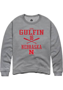 Elisa Gulfin  Rally Nebraska Cornhuskers Mens Grey NIL Sport Icon Long Sleeve Crew Sweatshirt