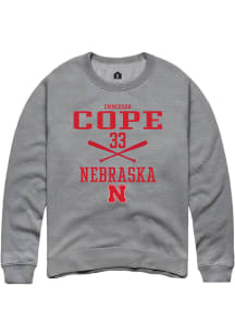Emmerson Cope  Rally Nebraska Cornhuskers Mens Grey NIL Sport Icon Long Sleeve Crew Sweatshirt