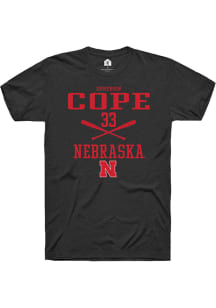 Emmerson Cope  Nebraska Cornhuskers Black Rally NIL Sport Icon Short Sleeve T Shirt