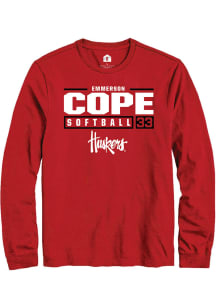 Emmerson Cope  Nebraska Cornhuskers Red Rally NIL Stacked Box Long Sleeve T Shirt