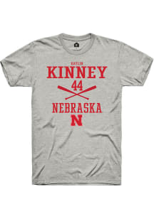 Kaylin Kinney  Nebraska Cornhuskers Grey Rally NIL Sport Icon Short Sleeve T Shirt