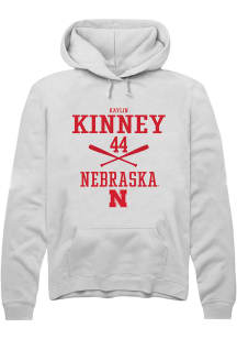 Kaylin Kinney  Rally Nebraska Cornhuskers Mens White NIL Sport Icon Long Sleeve Hoodie