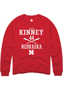 Kaylin Kinney  Rally Nebraska Cornhuskers Mens Red NIL Sport Icon Long Sleeve Crew Sweatshirt