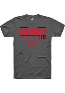 Kaylin Kinney  Nebraska Cornhuskers Grey Rally NIL Stacked Box Short Sleeve T Shirt