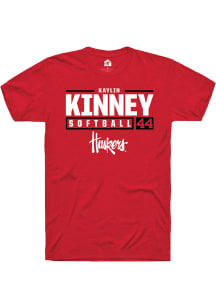 Kaylin Kinney  Nebraska Cornhuskers Red Rally NIL Stacked Box Short Sleeve T Shirt