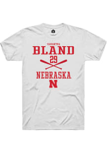 Samantha Bland  Nebraska Cornhuskers White Rally NIL Sport Icon Short Sleeve T Shirt