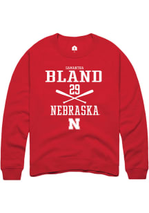 Samantha Bland  Rally Nebraska Cornhuskers Mens Red NIL Sport Icon Long Sleeve Crew Sweatshirt