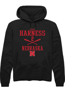 Sarah Harness  Rally Nebraska Cornhuskers Mens Black NIL Sport Icon Long Sleeve Hoodie